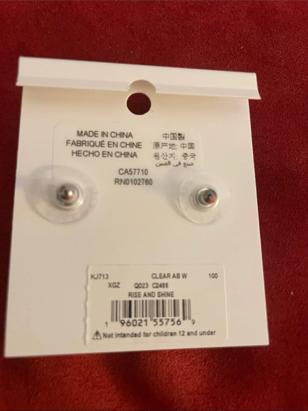 kate spade Cubic Zirconia Crystal Stud Earrings NWT